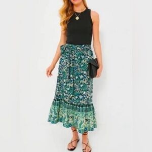 Tuckernuck | NEW Batik Floral Hampton Pull On Cotton Maxi Skirt Size L